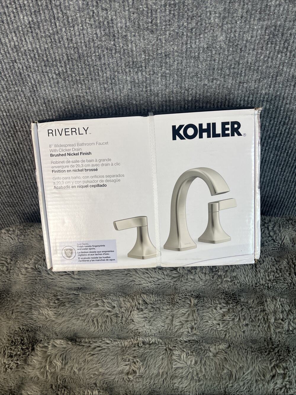 Kohler Riverly Widespread Bathroom Sink Faucet Brushed Nickel Finish